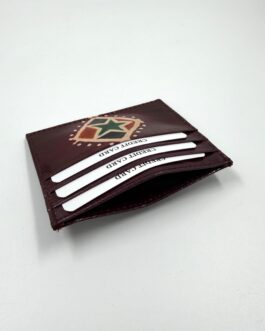 Цветен ръчно изработен картхолдър от естествена кожа 099-1