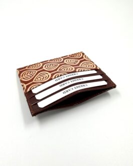 Цветен ръчно изработен картхолдър от естествена кожа 099-2