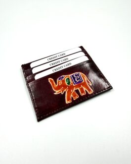 Цветен ръчно изработен картхолдър от естествена кожа 099-3