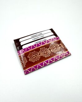 Цветен ръчно изработен картхолдър от естествена кожа 099-4