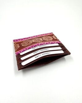 Цветен ръчно изработен картхолдър от естествена кожа 099-4