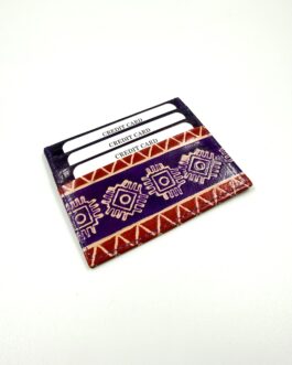 Цветен ръчно изработен картхолдър от естествена кожа 099-6