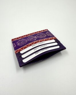 Цветен ръчно изработен картхолдър от естествена кожа 099-6