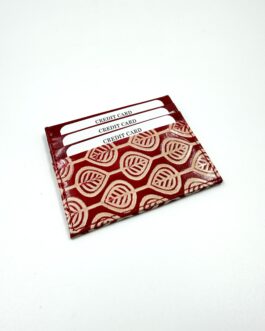 Цветен ръчно изработен картхолдър от естествена кожа 099-7