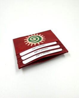 Цветен ръчно изработен картхолдър от естествена кожа 099-8