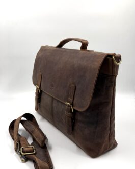 Бизнес чанта за лаптоп от естествена кожа в кафяво 633