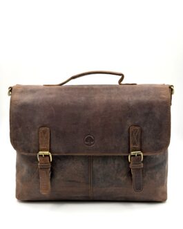 Бизнес чанта за лаптоп от естествена кожа в кафяво 633