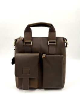 Голяма чанта през рамо от естествена Хънтър кожа в кафяво 6444-1