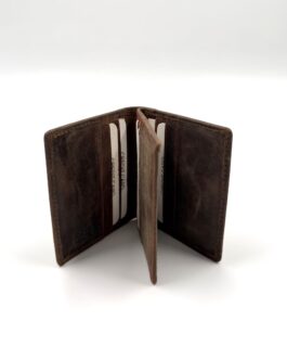 Картхолдър от естествена Хънтър кожа в кафяво 3500