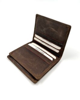 Картхолдър от естествена Хънтър кожа в кафяво 3500