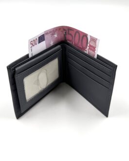 Мъжки портфейл от естествена кожа в пастелено синьо SD