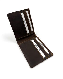 Мъжки портфейл от естествена кожа в тъмнокафяво CK