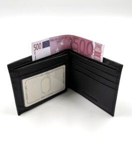 Мъжки портфейл от естествена кожа в черно NT