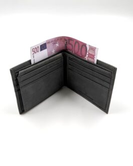 Мъжки портфейл от естествена кожа в сиво CAT