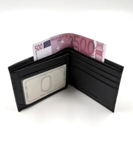 Мъжки портфейл от естествена кожа в черно CAT