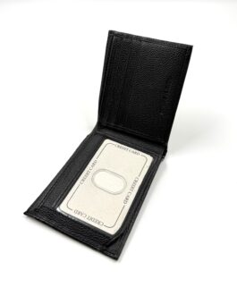 Мъжки портфейл от естествена кожа в черно CAT