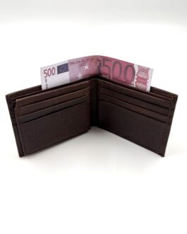 Мъжки портфейл от естествена кожа в кафяво SD