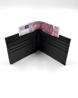 Мъжки портфейл от естествена кожа в черно SD