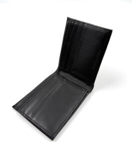 Мъжки портфейл от естествена кожа в черно SD