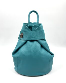 Дамска раница от естествена кожа в син цвят 1630-1