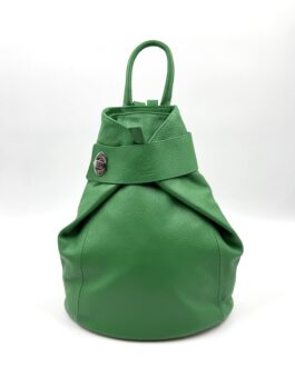 Дамска раница от естествена кожа в зелен цвят 1630-1