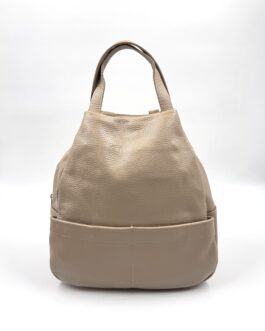 Дамска чанта- раница от естествена кожа в бежово 4343