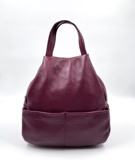 Дамска чанта- раница от естествена кожа в цвят вишна 4343