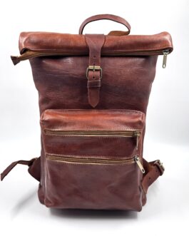 Унисекс мароканска раница от естествена кожа в кафяво 0578-1