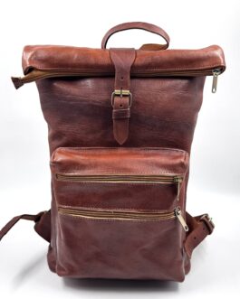 Унисекс мароканска раница от естествена кожа в кафяво 0578-1