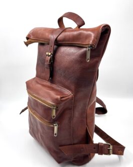 Унисекс мароканска раница от естествена кожа в кафяво 0578-1