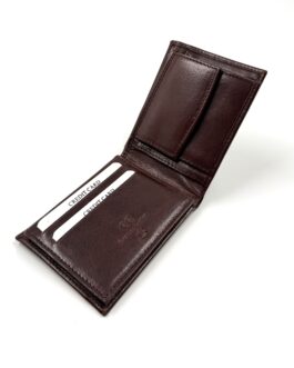 Мъжки портфейл от естествена кожа кожа в тъмнокафяво VT-1