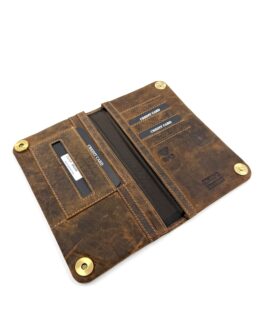 Вертикален мъжки портфейл от естествена кожа в кафяво 10-363
